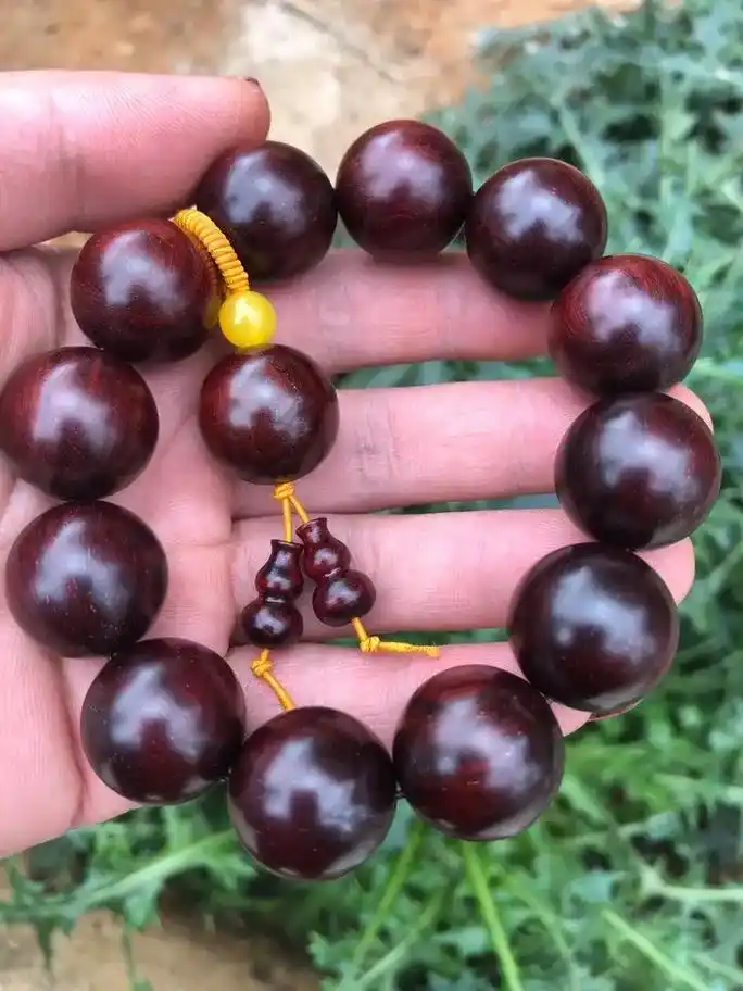 印度小叶紫檀佛珠手串.印度小叶紫檀:佛珠手串:2.0*12, - 抖音