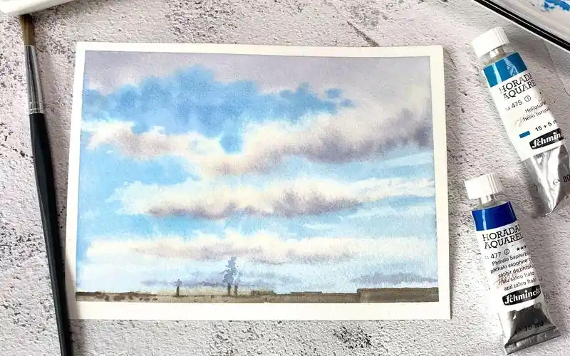 手绘水彩超简单的画云教程