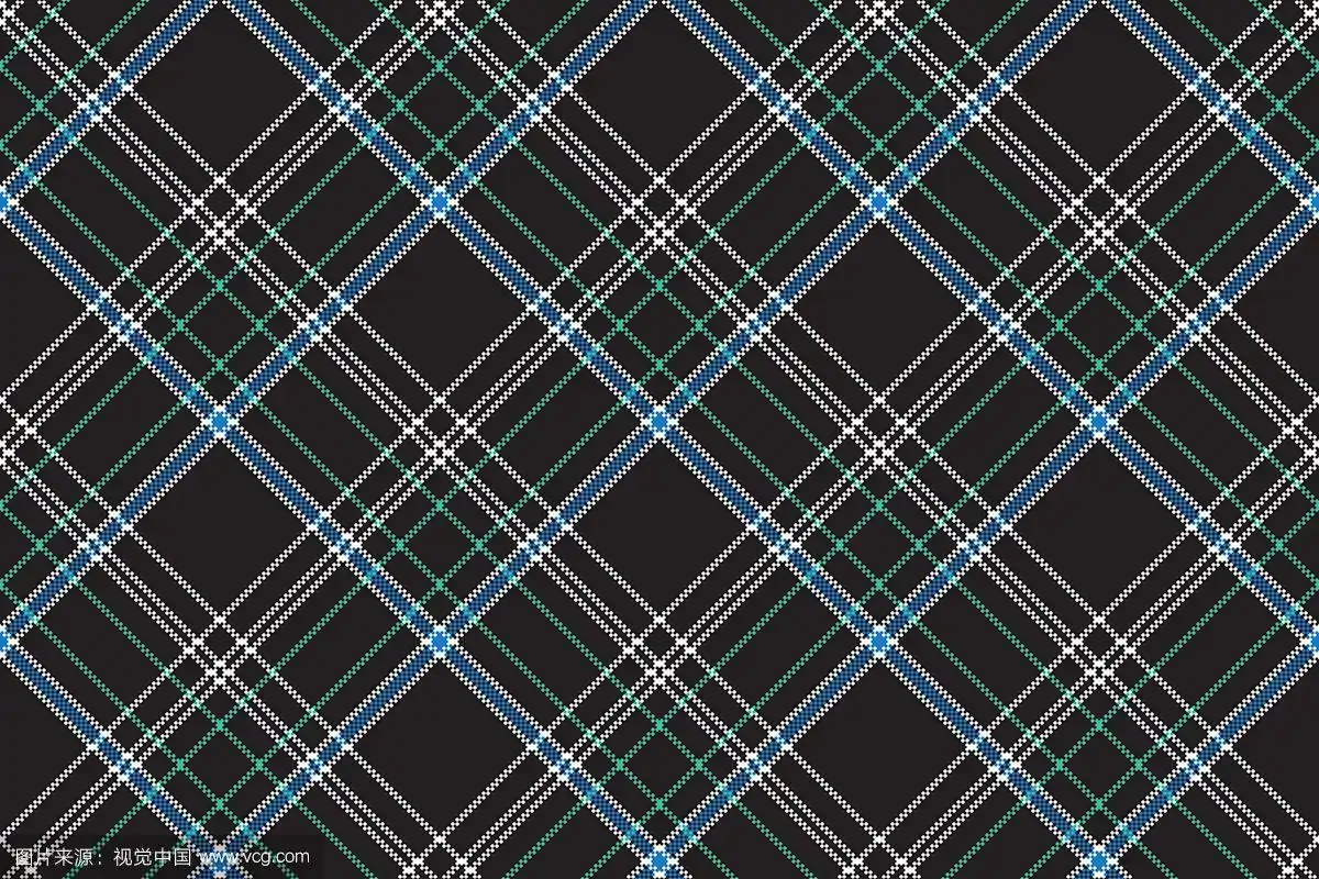 黑色格子像素无缝图案