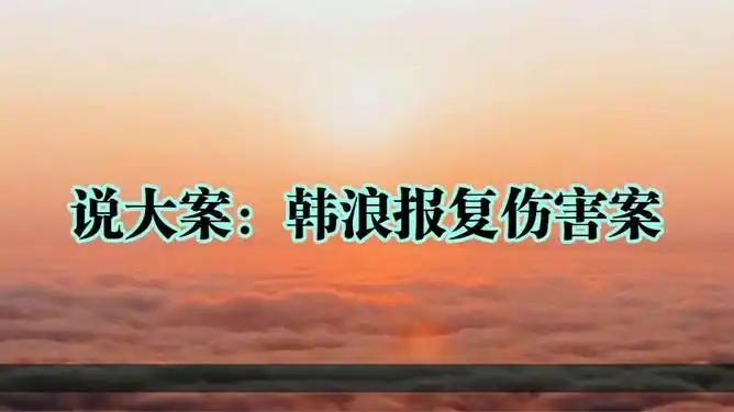 说大案韩浪报复伤害案