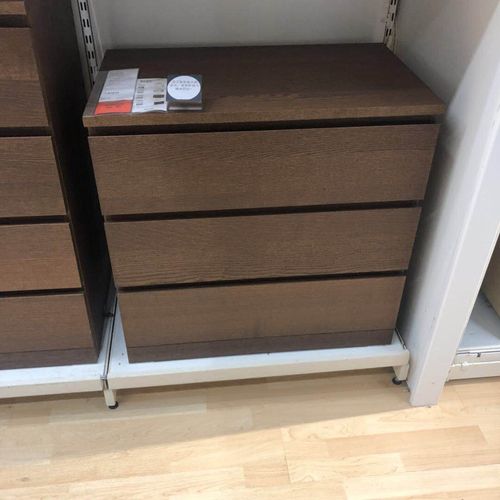 三斗抽屉柜卧室储物柜收纳柜子家居上海ikea代购国内宜家马尔姆