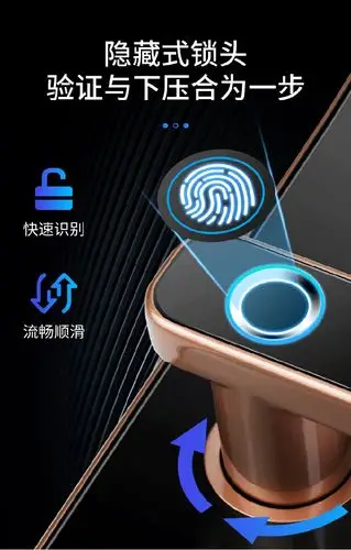 郡旗指纹锁一握开防盗门指纹锁密码防盗锁c级防盗锁芯智能指纹锁刷卡
