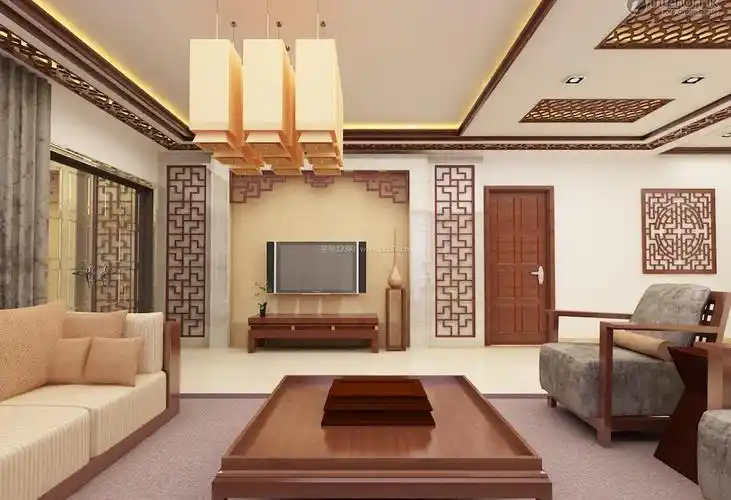 中式客厅吊顶装修图片大全