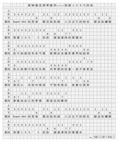 《热爱105°的你》高音直笛演奏 示范 乐谱 伴奏