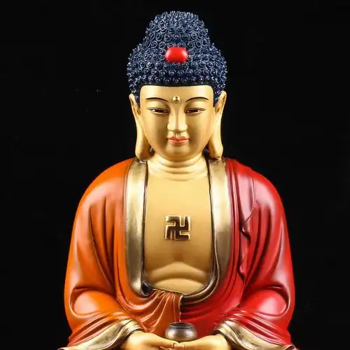 铜彩释迦佛摆件 5.5kg 驱邪庇护 佛法加持