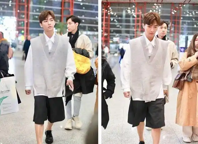 34岁炎亚纶穿条短裤现身机场,肌肉结实不怕冷,这可不是第一次啦_造型