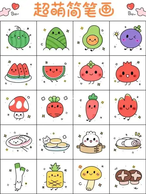 可爱食物简笔画来了