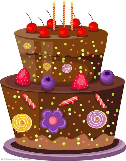 设计图库 动漫卡通 动漫人物 关键词:带蜡烛的卡通草莓蛋糕 点心 奶油