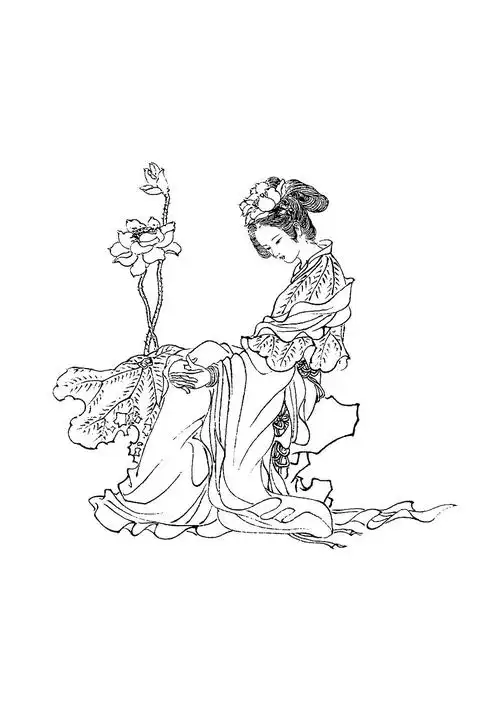 【天狼收藏】古代仕女工笔画线稿