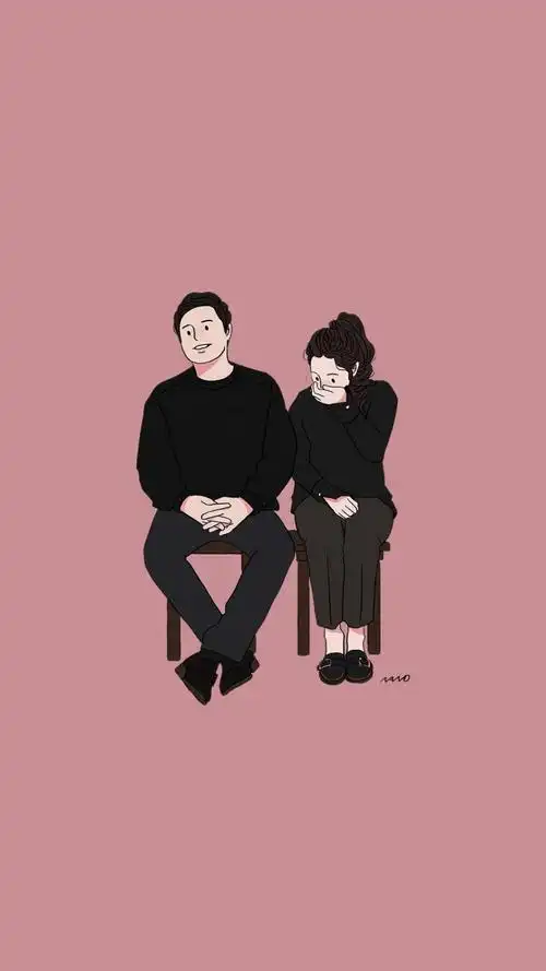 唯美创意手绘卡通情侣