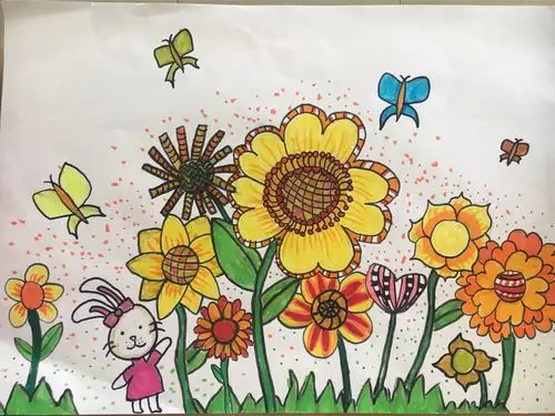 四(3)部分作品,(线描画与儿童画相结合的绘画方式)