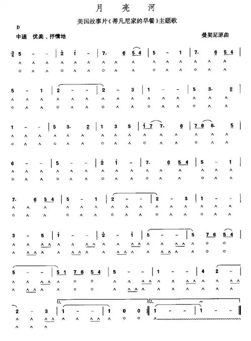 月亮河口琴谱_好曲谱