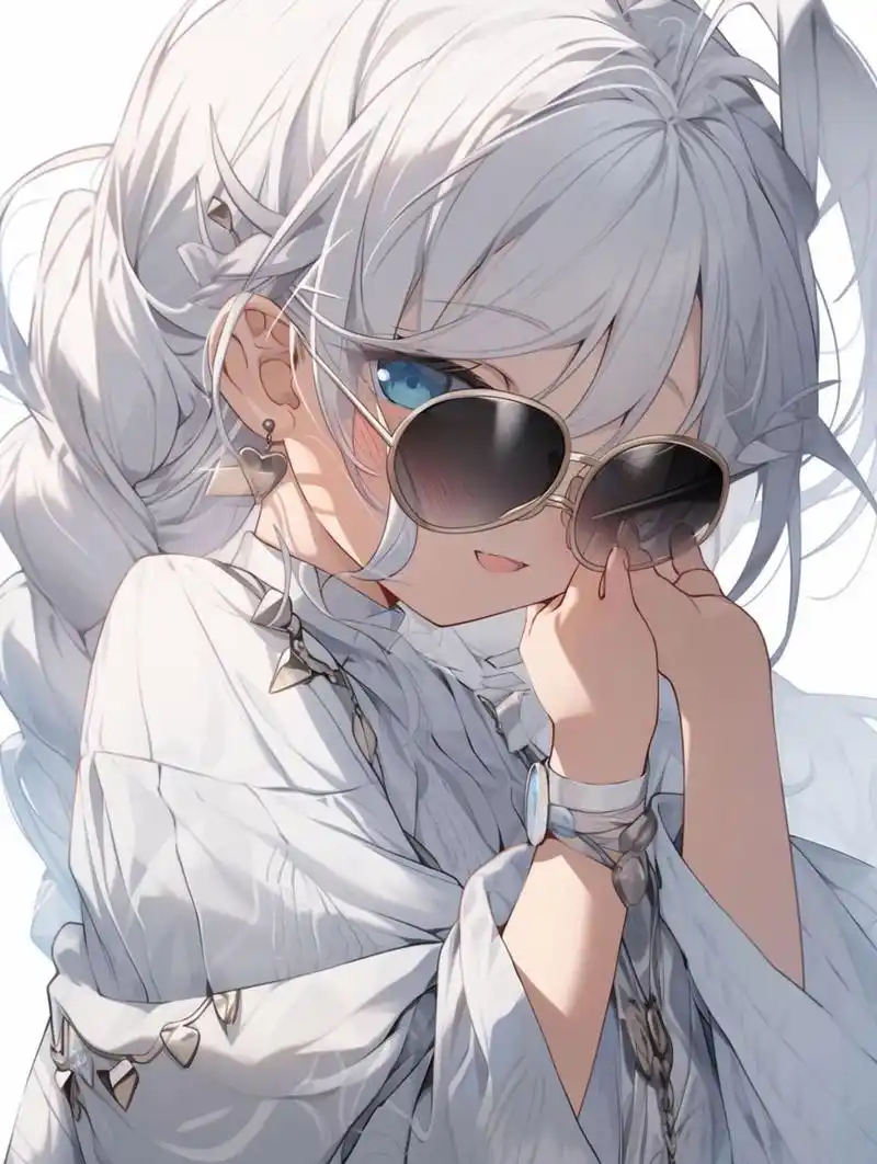 无所谓我好酷 带墨镜酷酷动漫女孩头像