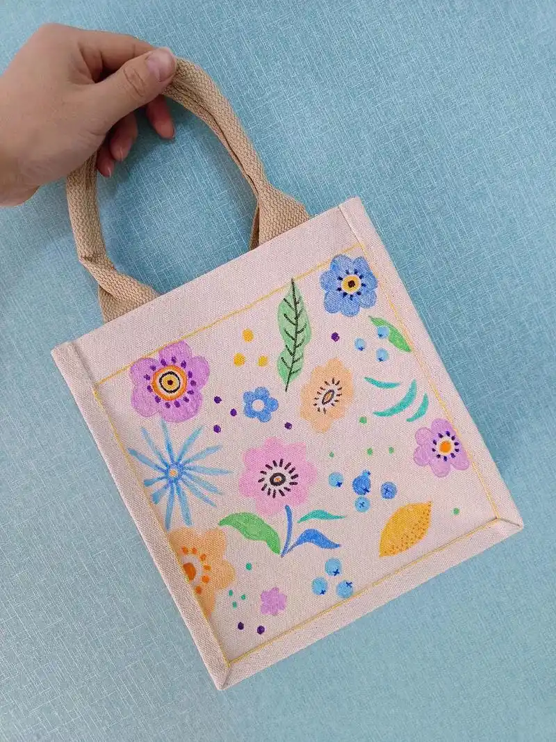 春暖花开.丙烯手绘帆布包#一起学画画 #麻布包手绘 #享受运 - 抖音