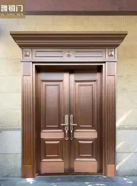 铜门大门别墅入户双开门现代简约防盗门家用铜门农村自建房进户门