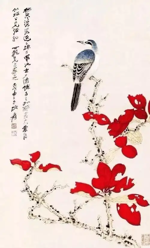 张大千高清工笔花鸟32幅,美翻了!