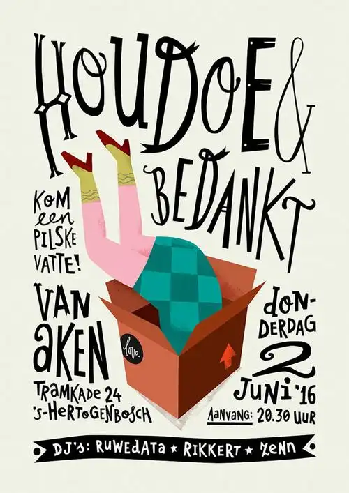 来自荷兰设计师 lobke van aar 的插画风海报作品.