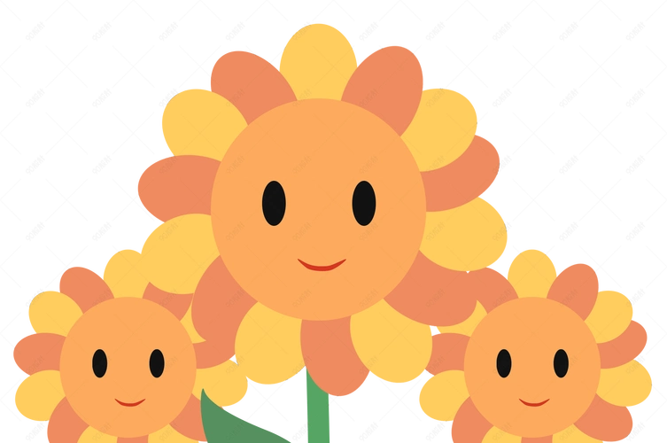 向日葵可爱花朵卡通手绘