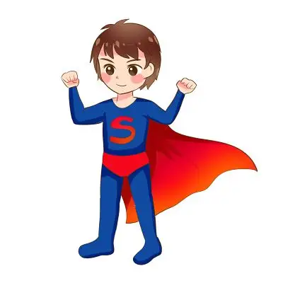 手绘卡通超人原创人物素材