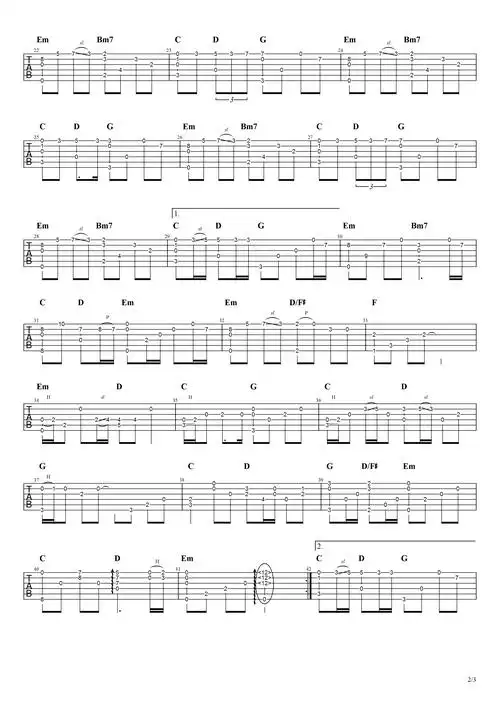 美丽的神话指弹吉他谱2-孙楠