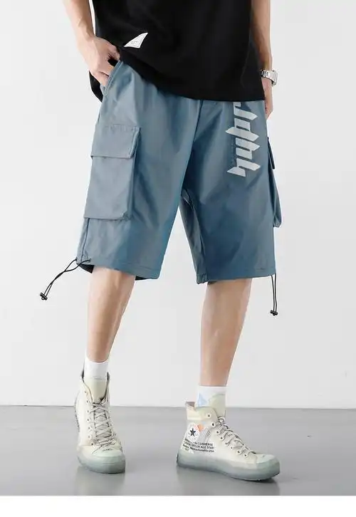 赖哆哆 工装短裤男2020夏季新款宽松五分裤男士时尚休闲多口袋中裤速