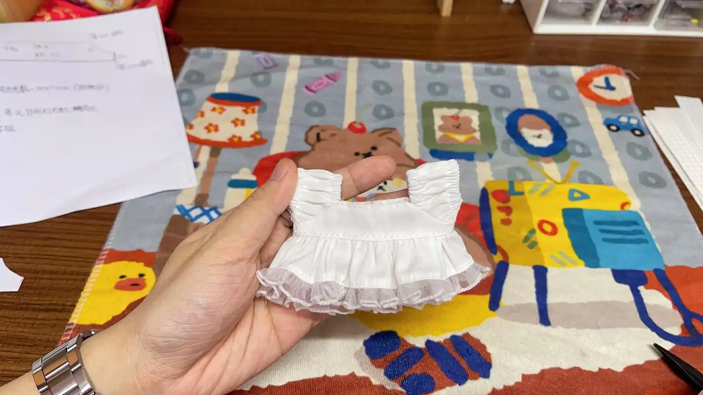 10cm棉花娃娃泡泡袖连衣裙娃衣图纸 可保存打印a4