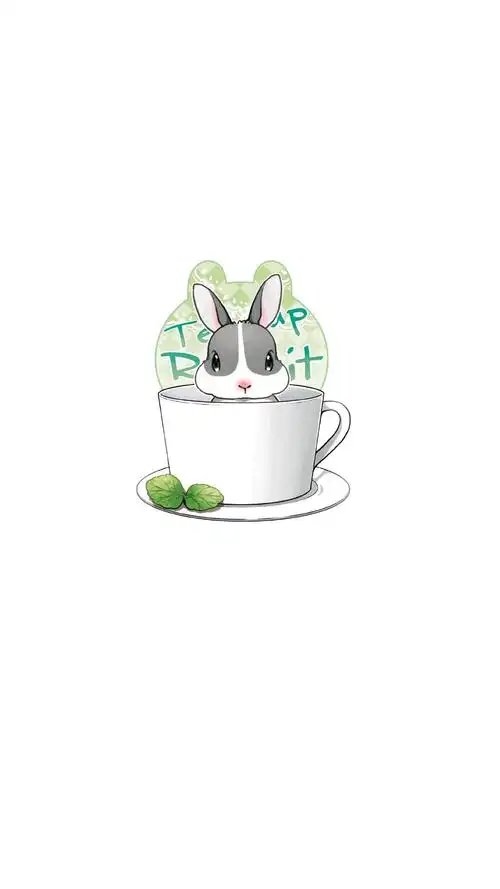 可爱兔子手绘插画高清手机壁纸