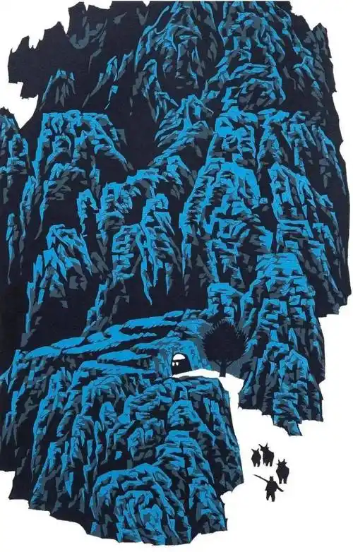 cmx30cm 2020年 李彦鹏《祥云——中共中央旧址西柏坡》绝版套色木刻