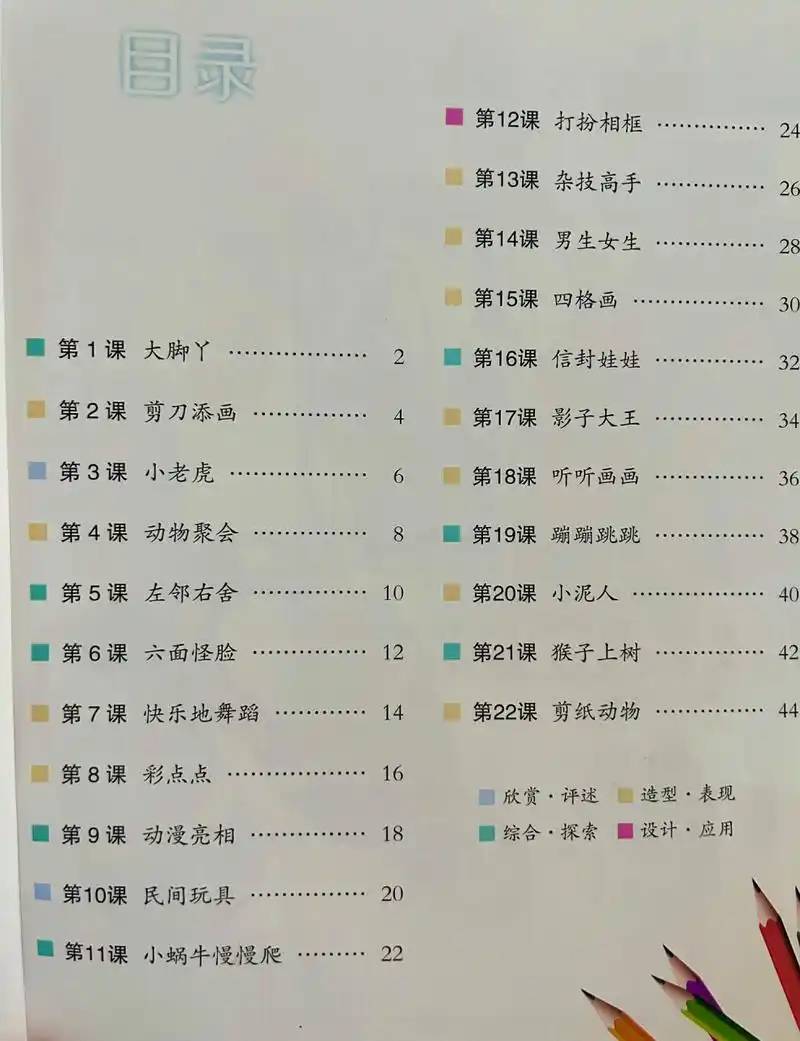 二年级美术(湘美版)下册目录