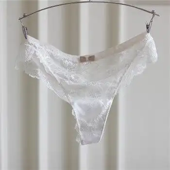 蕾丝透明无痕提臀舒适夏日新品 白色 s