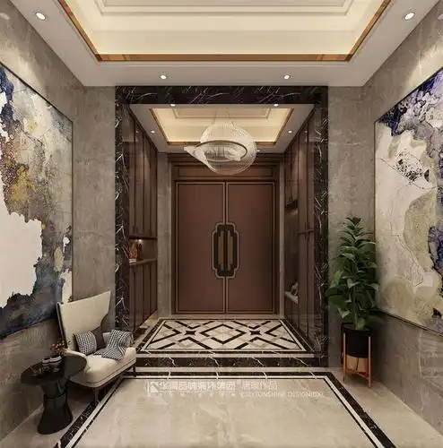 江山御景800㎡别墅入户门厅效果图