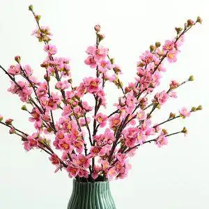 3d仿真花桃花装饰客厅插花单支假花干花摆件花束新春摆设