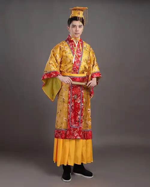 三度夏雨 唐朝皇帝服装古代龙袍套装男汉朝清朝演出服影楼摄影戏服