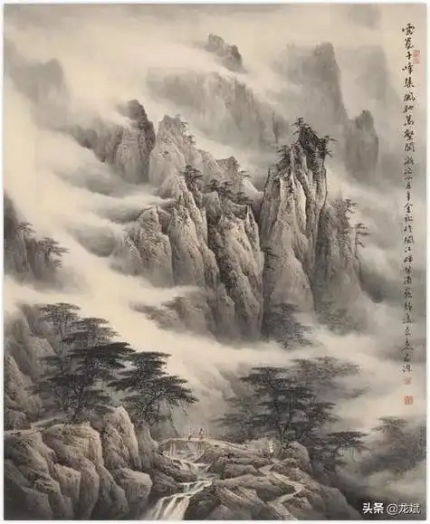 会当凌绝顶一览众山小董希源老师国画山水作品欣赏