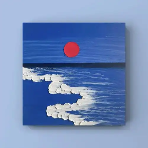 油画棒克莱因蓝的海附过程色号