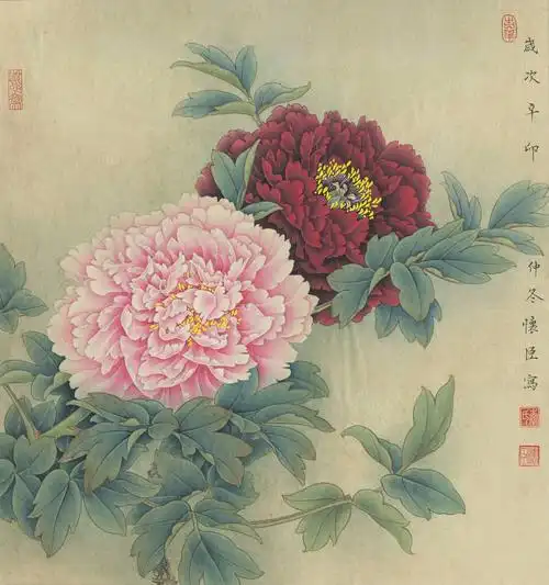 [国画高清大图]0006李怀臣工笔画牡丹高清图jpg-《二乔》_4832x5152px