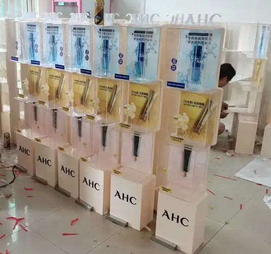 定制亚克力化妆品展示架 uv透明有机玻璃 护肤品专柜陈列架道具