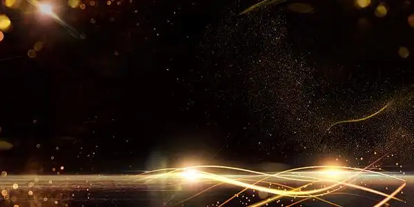 黑色科技线条背景大气企业年会年中黑色金粉黑金