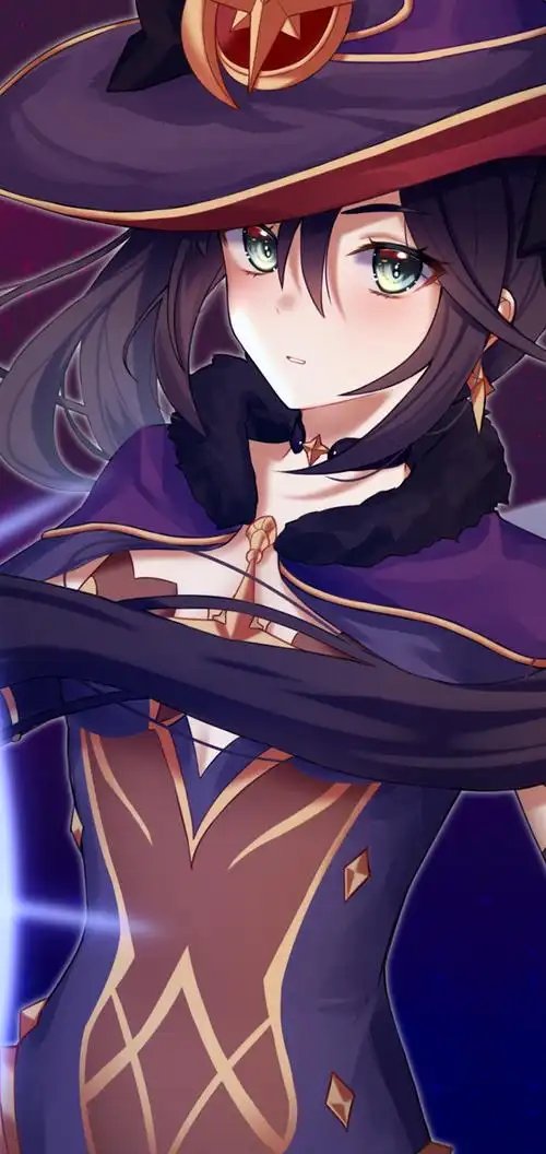 莫娜全面屏手机壁纸图片_原神莫娜手机壁纸_三千图片网