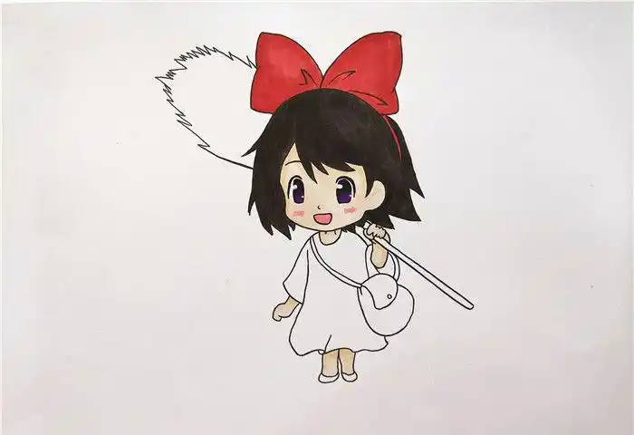 魔女宅急便琪琪简笔画