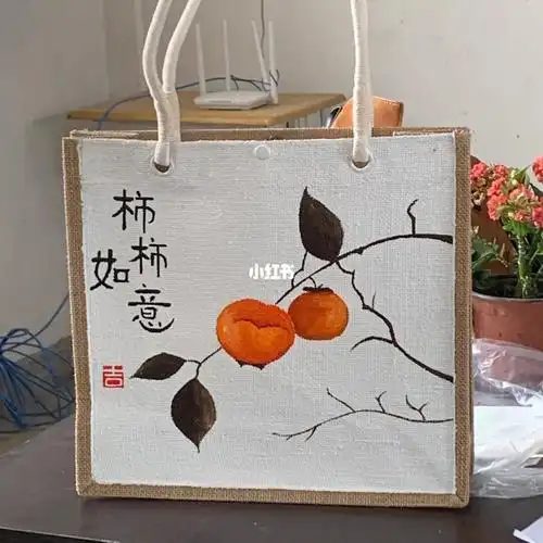 手绘麻布包