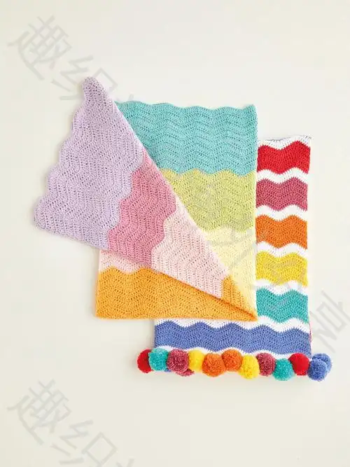 彩虹钩针毯