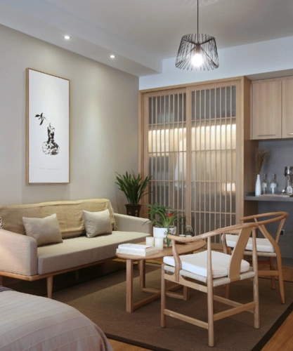 38㎡日式单身公寓,闹市中的禅意乐居