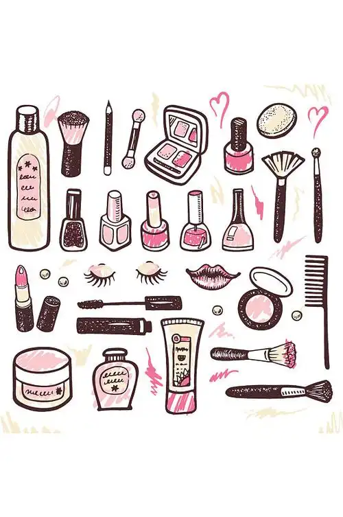 化妆品手绘插画图片-化妆品手绘插画素材下载-众图网