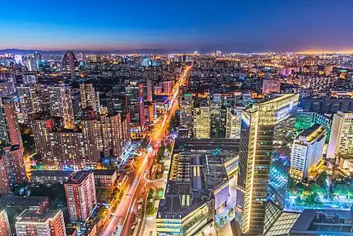 北京东四环cbd建筑夜景