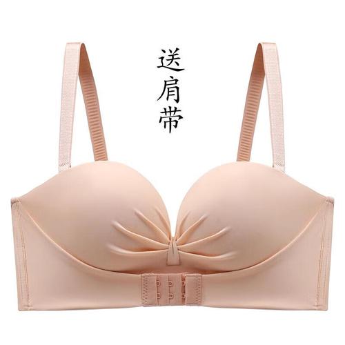大唐喜乐牛裹胸无肩带女小胸聚拢防滑式文胸隐形照美背胸罩显大 肤色