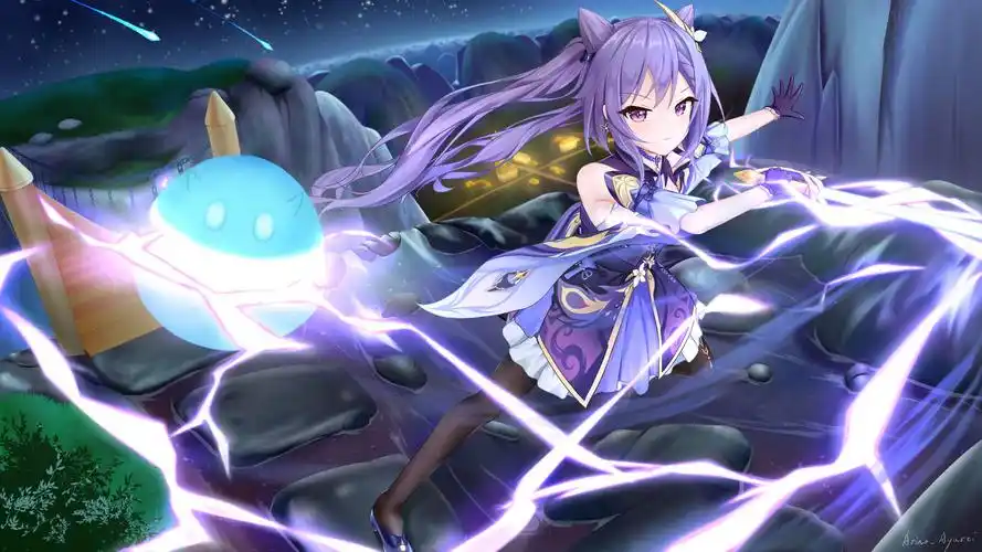 刻晴插画图片壁纸