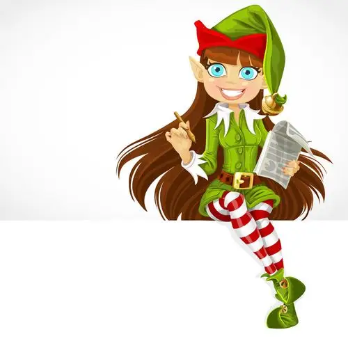 可爱的小精灵送圣诞礼物