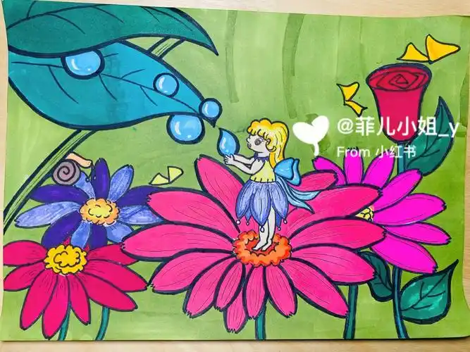 儿童画安徒生童话拇指姑娘