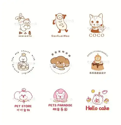 宠物logo搞怪可爱萌系韩系高端